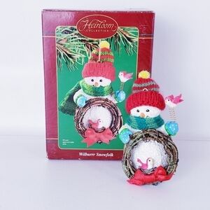 CARLTON Cards Heirloom Collection Ornament #86 - 2002 WILBURRR SNOWFOLK Snowman